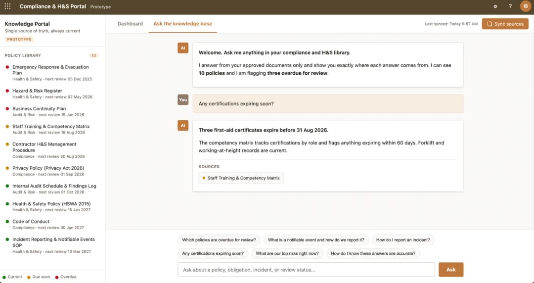 Risk & Compliance Hub with AI Chat